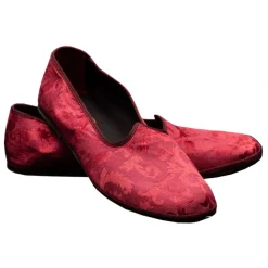 Nicolao Atelier - Furlana Slipper in Damask - Burgundy Color Man - Shoe - Made in Italy - Luxury Exclusive Collection - Avvenice