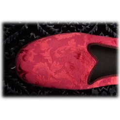 Nicolao Atelier - Furlana Slipper in Damask - Burgundy Color Man - Shoe - Made in Italy - Luxury Exclusive Collection - Avvenice