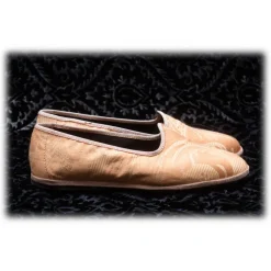 Nicolao Atelier - Furlana Slipper in Damask - Color Apricot Woman - Shoe - Made in Italy - Luxury Exclusive Collection - Avvenice