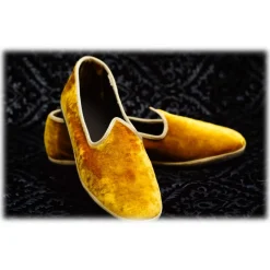 Nicolao Atelier - Furlana Venezia Silk Velvet Slipper - Gold - Shoe - Made in Italy - Luxury Exclusive Collection - Avvenice