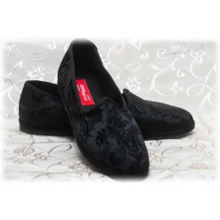 Nicolao Atelier - Furlana Slipper in Damask - Black Color Woman - Shoe - Made in Italy - Luxury Exclusive Collection - Avvenice