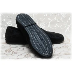 Nicolao Atelier - Furlana Slipper in Damask - Black Color Woman - Shoe - Made in Italy - Luxury Exclusive Collection - Avvenice