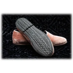 Nicolao Atelier - Furlana Slipper in Velvet - Color Salmon Pink Woman - Shoe - Made in Italy - Luxury Exclusive Collection - Avvenice