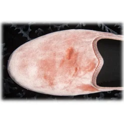 Nicolao Atelier - Furlana Slipper in Velvet - Color Salmon Pink Woman - Shoe - Made in Italy - Luxury Exclusive Collection - Avvenice