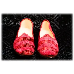Nicolao Atelier - Furlana Slipper Venezia in Velvet - Burgundy - Shoe - Made in Italy - Luxury Exclusive Collection - Avvenice