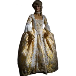 Nicolao Atelier - Lampasso Gold-White Woman Dress - Historical Costume - 1700 - Made in Italy - Luxury Exclusive Collection - Avvenice
