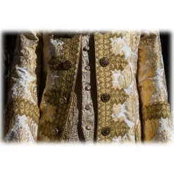Nicolao Atelier - Man suit in Lampasso Gold-White - Historical Costume - 1700 - Made in Italy - Luxury Exclusive Collection - Avvenice