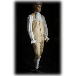 Nicolao Atelier - Man suit in Lampasso Gold-White - Historical Costume - 1700 - Made in Italy - Luxury Exclusive Collection - Avvenice