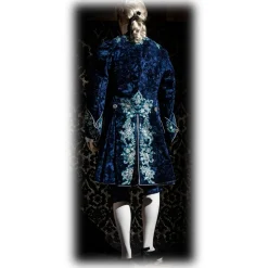 Nicolao Atelier - Midnight Blue Velvet Embossed Suit for Man - Historical Costume - 1700 - Made in Italy - Luxury Exclusive - Avvenice