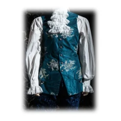 Nicolao Atelier - Midnight Blue Velvet Embossed Suit for Man - Historical Costume - 1700 - Made in Italy - Luxury Exclusive - Avvenice