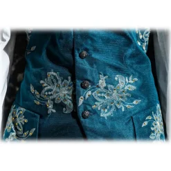 Nicolao Atelier - Midnight Blue Velvet Embossed Suit for Man - Historical Costume - 1700 - Made in Italy - Luxury Exclusive - Avvenice