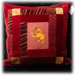 Nicolao Atelier - Patchwork Cushion in Rubelli Fabric - Lion Shade Red - Pillow - Made in Italy - Luxury Exclusive Collection - Avvenice