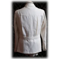 Nicolao Atelier - 30's Jacket and Vest - White Linen Man - Jacket - Made in Italy - Luxury Exclusive Collection - Avvenice