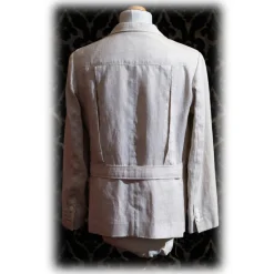 Nicolao Atelier - 30's Jacket and Vest - Ecru Linen Man - Jacket - Made in Italy - Luxury Exclusive Collection - Avvenice