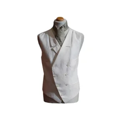 Nicolao Atelier - 30's Vest - White Linen Man - Vest - Made in Italy - Luxury Exclusive Collection - Avvenice