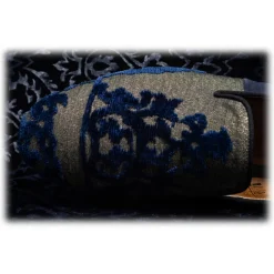 Nicolao Atelier - Silk Velvet Slipper Shoe - Blue Gold Man - Shoe - Made in Italy - Luxury Exclusive Collection - Avvenice