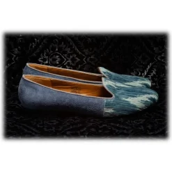 Nicolao Atelier - Silk Velvet Slipper Shoe - Light Blue Woman - Shoe - Made in Italy - Luxury Exclusive Collection - Avvenice