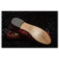Nicolao Atelier - Silk Velvet Brocade Slipper - Bordeaux Woman - Shoe - Made in Italy - Luxury Exclusive Collection - Avvenice
