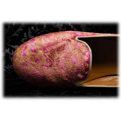 Nicolao Atelier - Silk Velvet Slipper Shoe - Fuchsia with Gold Woman - Shoe - Made in Italy - Luxury Exclusive Collection - Avvenice