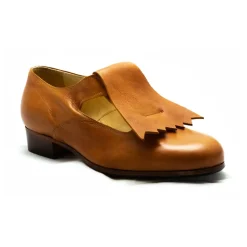 Nicolao Atelier - Slipper Shoe - Man Cognac Color with Fringe - Shoe - Made in Italy - Luxury Exclusive Collection - Avvenice