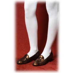 Nicolao Atelier - Slipper Shoe - Woman Brown Color - Shoe - Made in Italy - Luxury Exclusive Collection - Avvenice