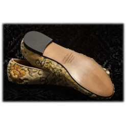 Nicolao Atelier - Velvet Brocade Slipper Shoes - Cream Color Woman - Shoe - Made in Italy - Luxury Exclusive Collection - Avvenice