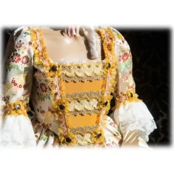 Nicolao Atelier - Woman Dress in Liseré Flowered - Historical Costume - 1700 - Made in Italy - Luxury Exclusive Collection - Avvenice