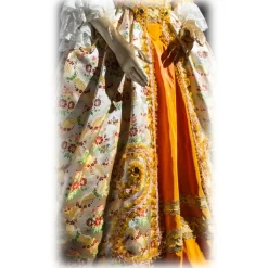 Nicolao Atelier - Woman Dress in Liseré Flowered - Historical Costume - 1700 - Made in Italy - Luxury Exclusive Collection - Avvenice