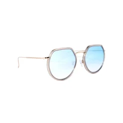 No Logo Eyewear - NOL09950 Sun - Glossy Transparent Grey and Gold - Sunglasses - Avvenice