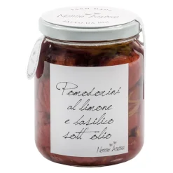 Nonno Andrea - Cherry Tomatoes with Lemon and Basil in Oil - Marinated Vegetables Organic - Avvenice