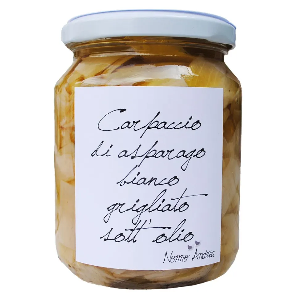 Nonno Andrea - Grilled Marinated White Asparagus Carpaccio - Marinated Vegetables Organic - Avvenice