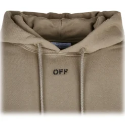 Off-White - Beige and Black Cotton Stitch Skate Hoodie - Exclusive Luxury Collection - Avvenice