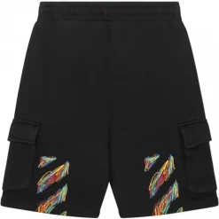 Off-White - Black and Multicolour Track Shorts - Exclusive Luxury Collection - Avvenice