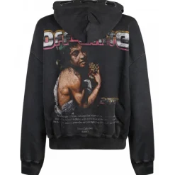 Off-White - Black and Multicolour Cotton Digit Bacchus Hoodie - Exclusive Luxury Collection - Avvenice