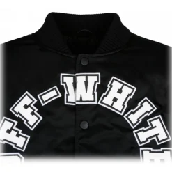 Off-White - Black Baseball Over Varsity Jacket - Exclusive Luxury Collection - Avvenice
