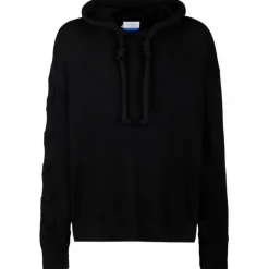 Off-White - Black 3D Diag Knit Hoodie - Exclusive Luxury Collection - Avvenice