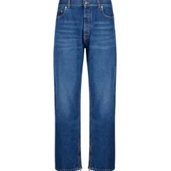 Off-White - Indigo Blue Cotton Straight Leg Jeans - Exclusive Luxury Collection - Avvenice