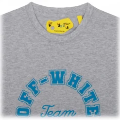 Off-White - Melange Grey and Blue T-Shirt - Exclusive Luxury Collection - Avvenice