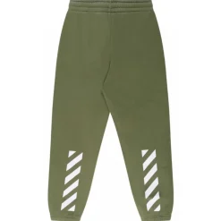 Off-White - Military Green and White Cotton Bookish Track Pants - Exclusive Luxury Collection - Avvenice