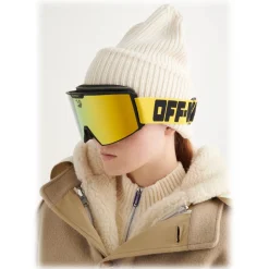 Off-White - Mirrored Logo Print Ski Goggles - Yellow - Sunglasses - Luxury - Off-White Eyewear - Avvenice