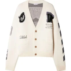 Off-White - Moon Varsity Knit Cardigan - Exclusive Luxury Collection - Avvenice