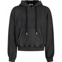 Off-White - Smoky Black and Neon Green Cotton Super Moon Hoodie - Exclusive Luxury Collection - Avvenice