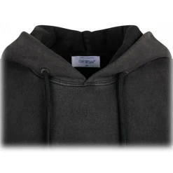 Off-White - Smoky Black and Neon Green Cotton Super Moon Hoodie - Exclusive Luxury Collection - Avvenice