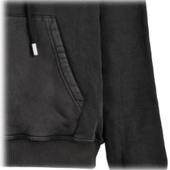 Off-White - Smoky Black and Neon Green Cotton Super Moon Hoodie - Exclusive Luxury Collection - Avvenice