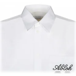 Off-White - White and Black Logo Embroidered Shirt - Exclusive Luxury Collection - Avvenice