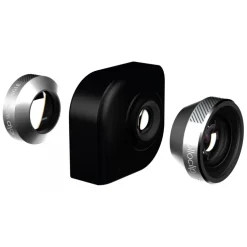 olloclip - 4 in 1 Lens Set - Silver / Black Clip - iPad Air / iPad Air 2 / Mini / Mini 2 / 3 / 4 - Fisheye Macro - Lens Set - Avvenice