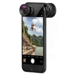 olloclip - Active Lens Set - Black Lens / Black Clip - iPhone 8 / 7 / 8 Plus / 7 Plus - Fisheye Wide-Angle Tele - Lens Set - Avvenice