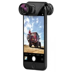 olloclip - Core Lens Set - Black Lens / Black Clip - iPhone 8 / 7 / 8 Plus / 7 Plus - Fisheye Wide-Angle Macro 15X - Lens Set - Avvenice