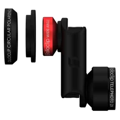 olloclip - Telephoto + Wide-Angle + Macro 10X + CPL Lens Set - Black Red / Black Clip - iPhone 6 / 6s / 6 Plus / 6s Plus - Avvenice