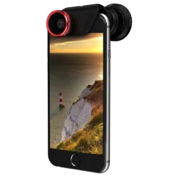 olloclip - Telephoto + Wide-Angle + Macro 10X + CPL Lens Set - Black Red / Black Clip - iPhone 6 / 6s / 6 Plus / 6s Plus - Avvenice